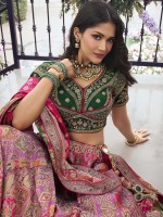 Lavender Pink Banarasi Silk Lehenga Choli